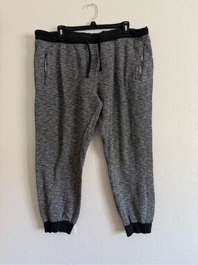 Women's Heather Gray Joggers with Black Waistband, Comfy Lounge Pants